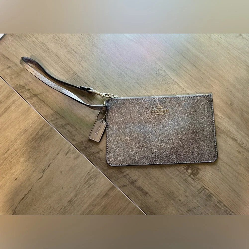 Coach Silver Glitter Wristlet